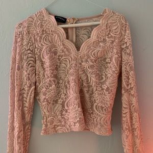 BEBE long sleeved lace shirt